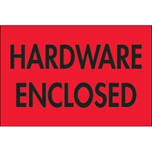 2 x 3" - "Hardware Enclosed" (Fluorescent Red) Labels image