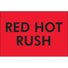 2 x 3" - "Red Hot Rush" (Fluorescent Red) Labels image