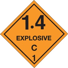 4 x 4" - "Explosive - 1.4C - 1 Labels image