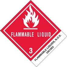 4 x 4 3/4" - "Flammable Liquids, N.O.S." Labels image