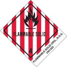 4 x 4 3/4" - "Flammable Solids, N.O.S." Labels image