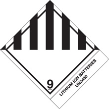 4 x 4 3/4" - "Lithium Ion Batteries" Labels image
