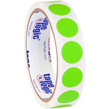 3/4" Circles - Fluorescent Green Removable  Labels image