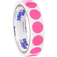 3/4" Fluorescent Pink Inventory Circle Labels image