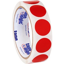1" Red Inventory Circle Labels image