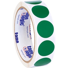 1" Green Inventory Circle Labels image