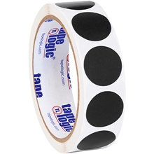 1" Black Inventory Circle Labels image