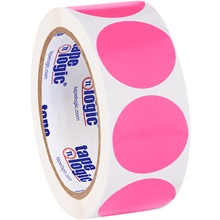 1 1/2" Fluorescent Pink Inventory Circle Labels image