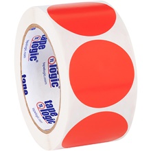 2" Fluorescent Red Inventory Circle Labels image