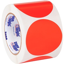 3" Fluorescent Red Inventory Circle Labels image