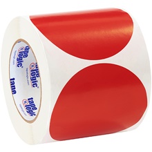4" Red Inventory Circle Labels image