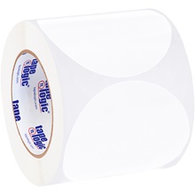 4" White Inventory Circle Labels image