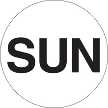 2" Circle - "SUN" (White) Days of the Week Labels image