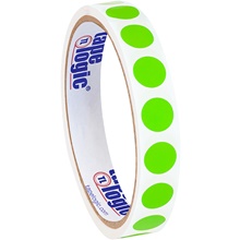 1/2" Fluorescent Green Inventory Circle Labels image