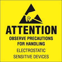 4 x 4" - "Attention - Observe Precautions" Labels image