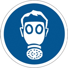2" Circle - Wear Respiratory Protection Durable Safety Label image