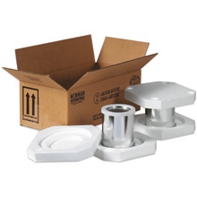 10 1/4 x 5 1/8 x 6 3/16" 2 - 1 Quart Foam Haz Mat Shipper Kit image
