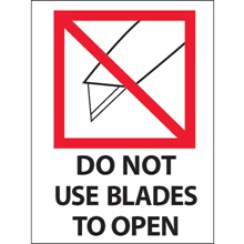 3 x 4" - "Do Not Use Blades to Open" Labels image