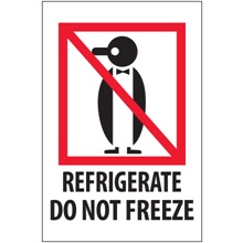 4 x 6" - "Refrigerate - Do Not Freeze" Labels image