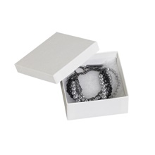 3 1/2 x 3 1/2 x 1 1/2" White Jewelry Boxes image