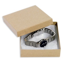 3 1/2 x 3 1/2 x 1" Kraft Jewelry Boxes image