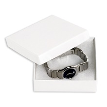 3 1/2 x 3 1/2 x 1" White Jewelry Boxes image