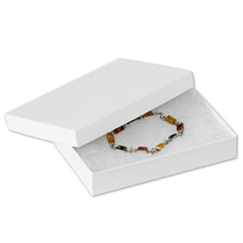 5 1/4 x 3 3/4 x 7/8" White Jewelry Boxes image