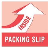 #DL1180  4 x 4"  "PACKING  SLIP INSIDE" Label image