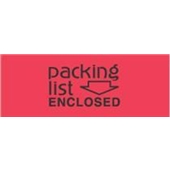 #DL3611  2 x 3"   Packing List Enclosed(Flourescent Red/Black) Label image