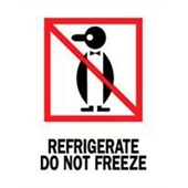 #DL4000  3 x 4"  Refrigerate Do Not Freeze (Penguin) Label image
