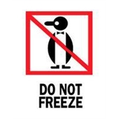 #DL4020  3 x 4"  Do Not Freeze (Penguin) Label image