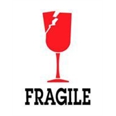 #DL4100  3 x 4"  Fragile (Broken Glass) Label image