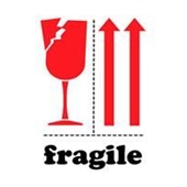 #DL4320  3 x 4"  Fragile (Broken Glass/Arrows) Label image
