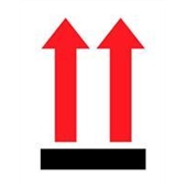 #DL4380  3 x 4"  Two Red Arrows over Black Bar Label image