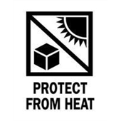 #DL4400  3 x 4"  Protect from Heat (Sun/Box) Label image