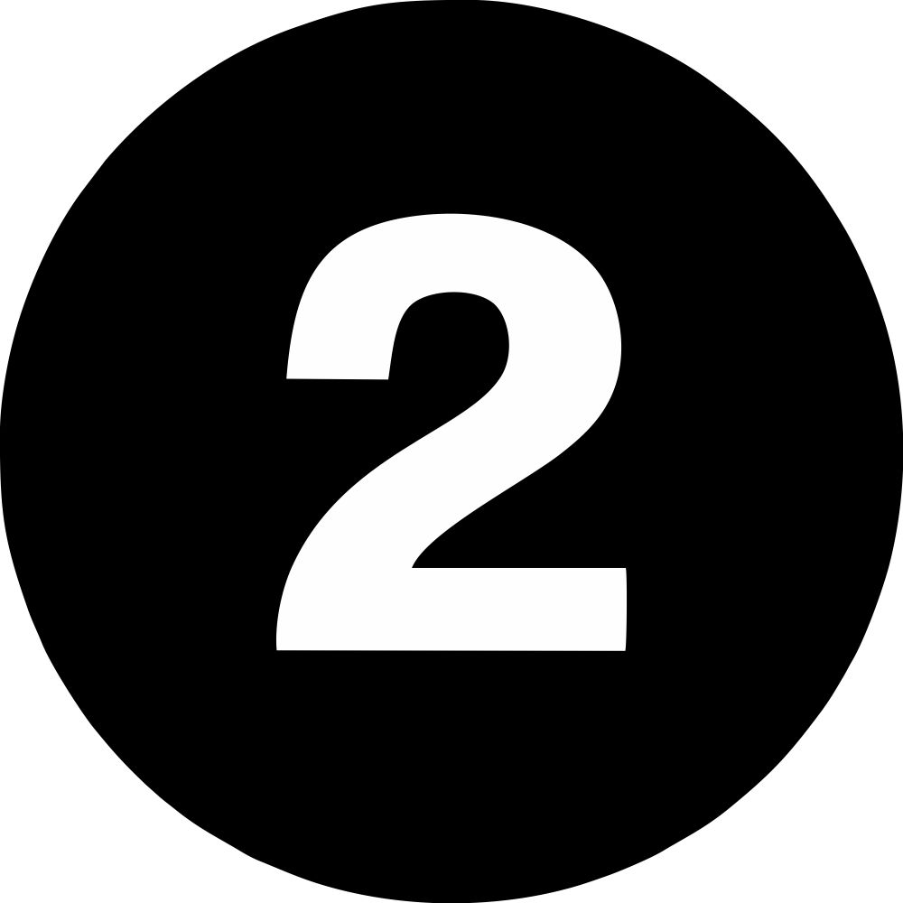 2" Inventory Numbered Circles #2 Black image