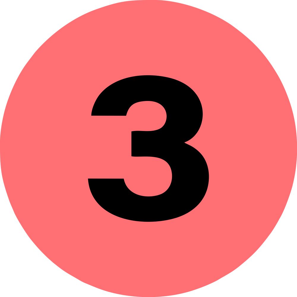 2" Inventory Numbered Circles #3 Fluorescent Red image