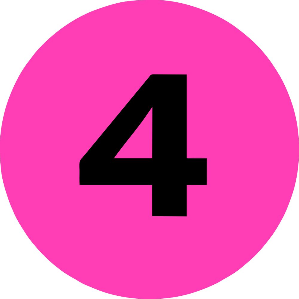 2" Inventory Numbered Circles #4 Fluorescent Pink image