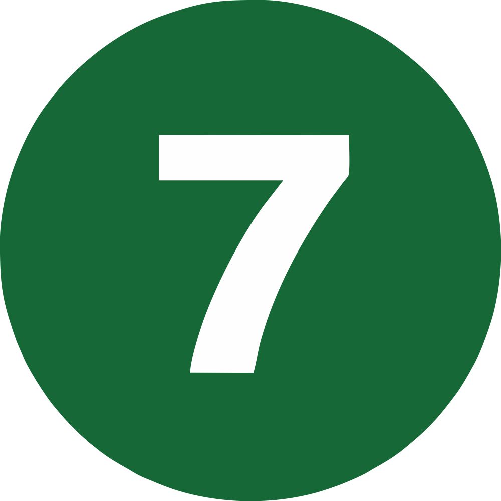 2" Inventory Numbered Circles #7 Dark Green image
