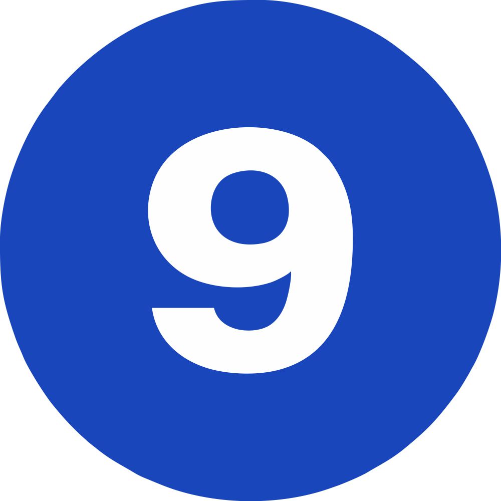 2" Inventory Numbered Circles #9 Dark Blue image