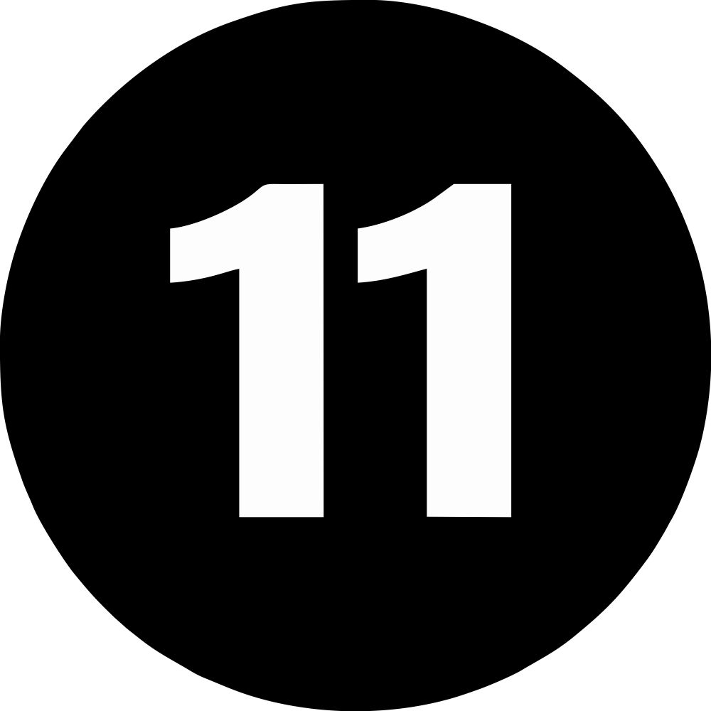2" Inventory Numbered Circles #11 Black image
