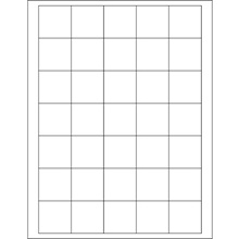 1 1/2 x 1 1/2" White Rectangle Laser Labels image