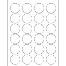 1.625" White Circle Laser Labels image