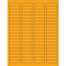 1 3/4 x 1/2" Fluorescent Orange Rectangle Laser Labels image