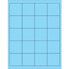 2" x 2" Fluorescent Pastel Blue Rectangle Laser Labels image
