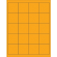 2 x 2" Fluorescent Orange Rectangle Laser Labels image