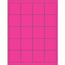2 x 2" Fluorescent Pink Rectangle Laser Labels image