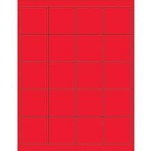 2 x 2"Fluorescent  Red Rectangle Laser Labels image