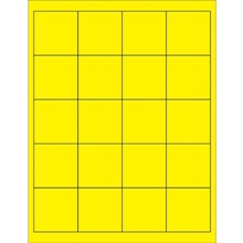 2 x 2" Fluorescent Yellow Rectangle Laser Labels image