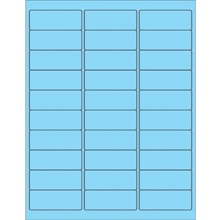 2 5/8 x 1" Fluorescent Pastel Blue Rectangle Laser Labels image